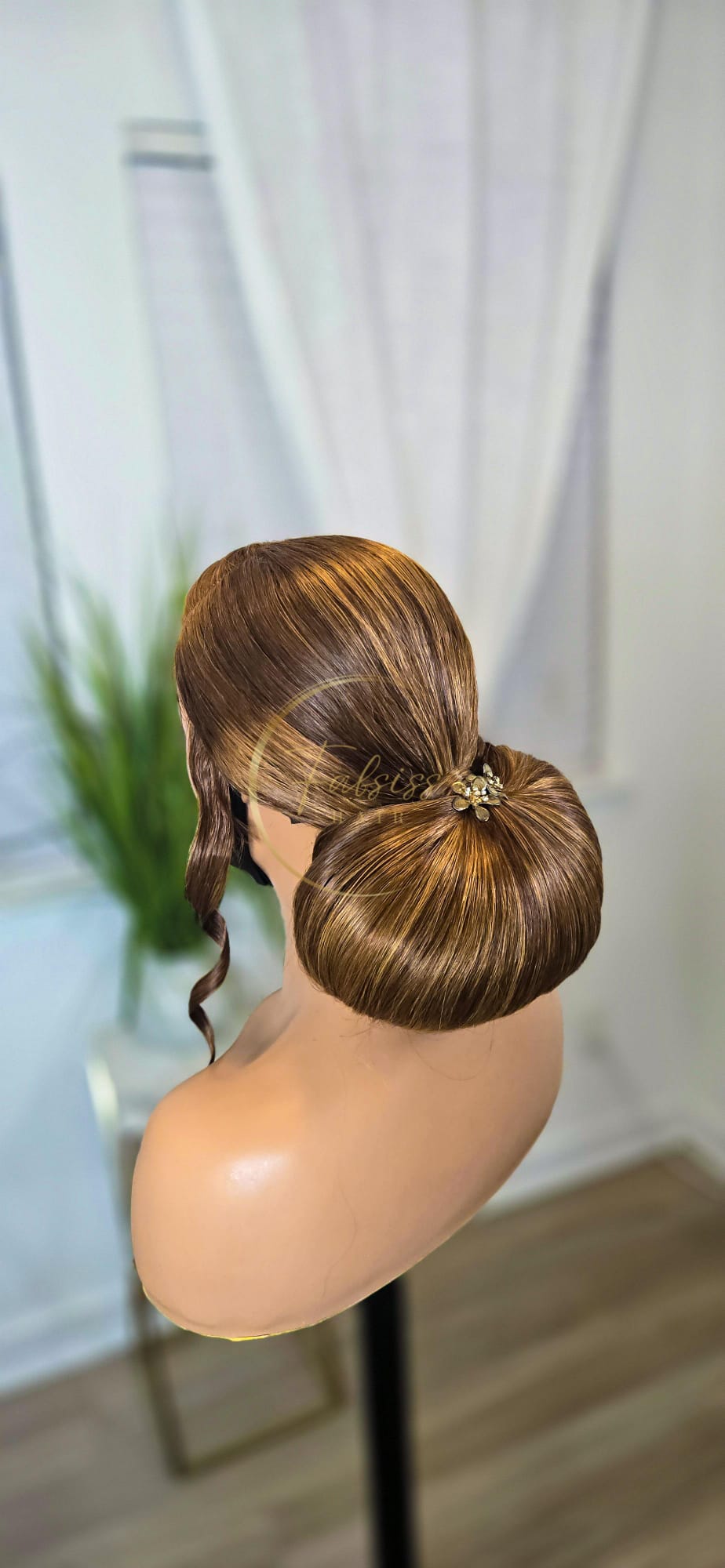 Low Bun Updo Side Swoop