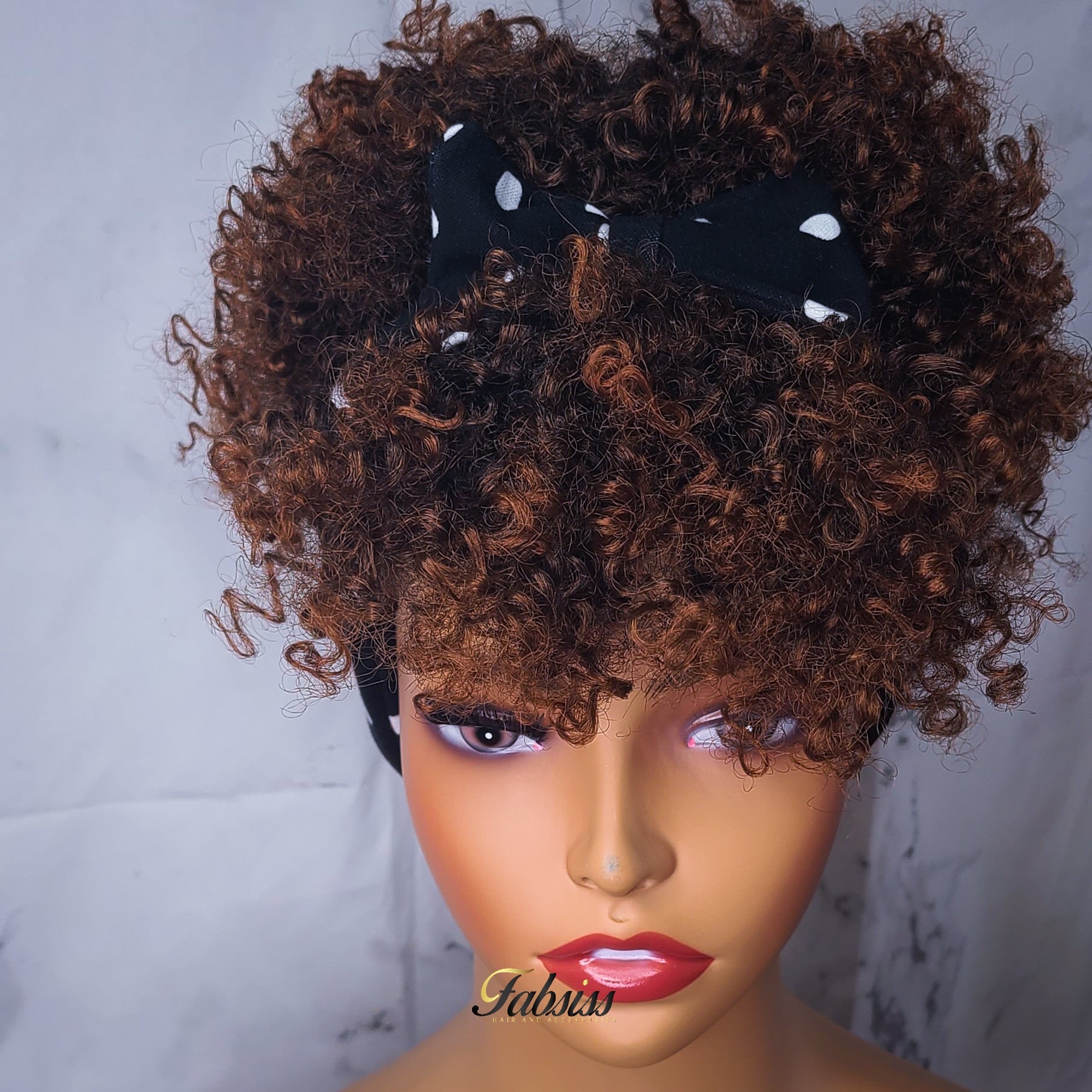 Black&White Dot 2in1 Headband Wig