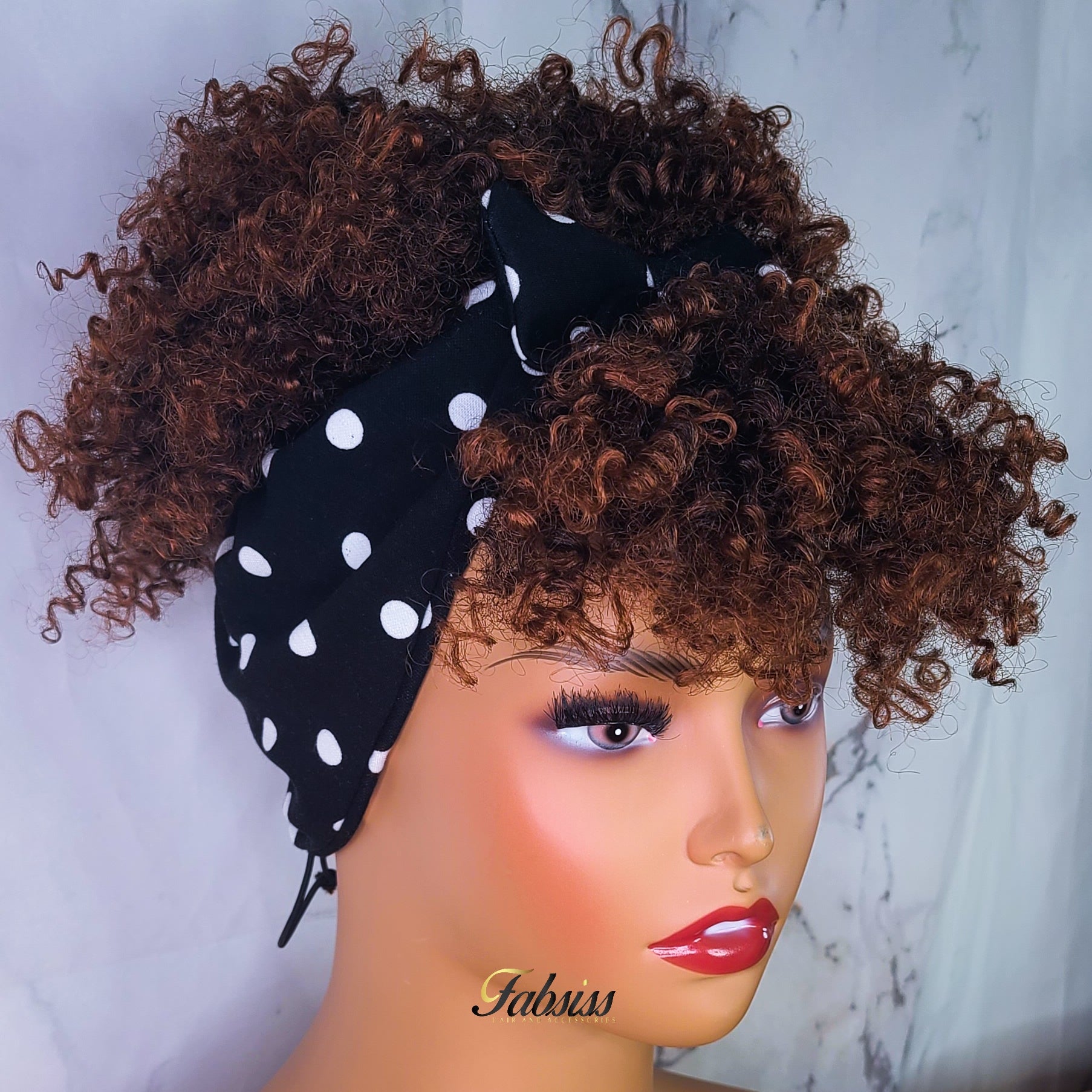 Black&White Dot 2in1 Headband Wig