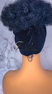 Premium Black Galaxy Velvet 2in1 Wrap Wig | FS350