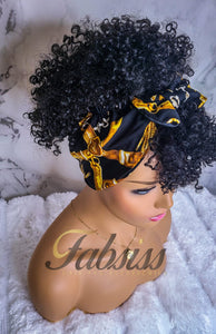 Deluxe Black Gold 2in1 Wrap Wig | FS 350