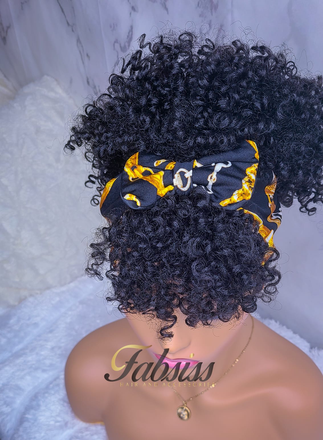 Deluxe Black Gold 2in1 Wrap Wig | FS 350